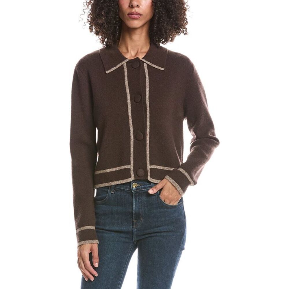 Brodie Cashmere Womens  Adeline Fitted Jacket, Brown